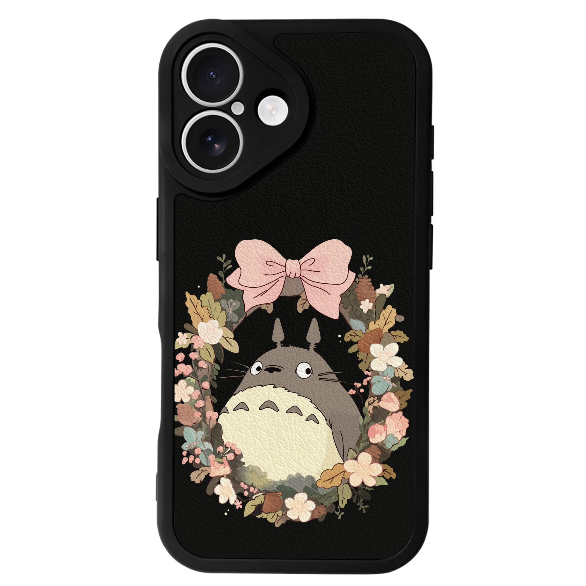 （画像用） となりのトトロ 草壁メイ 草壁サツキ My Neighbor Totoro Satsuki Kusakabe Mei Kusakabe 【iPhone 16シリーズ対応】シリコンスマホケース（レザー調） 材質：シリコン